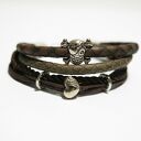 Bransoletka - Czaszka, pirat - brązowa