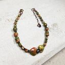 Unakit bransoletka w kolorach wiosny b25 - miedź (wire-wrapping)