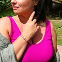 Delikatna Różowa Bransoletka Zapinana Rubin i Hematyt BEAUTY OF SRI LANKA