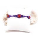 TRIO agat w makramie bransoletka fioletowa z kamieniami naturalnymi makrama