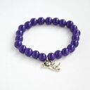 Bracelet by SIS: miś w granatowych koralach