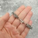 Bransoletka chainmaille z kryształem górskim - stal szlachetna, regulowana