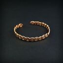 Miedziana wyplatana bransoletka mankietowa cuff - handmade wire wrapping