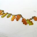 Liście dębu - bransoletka handmade z masy FIMO (jesień)