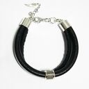 Bransoletka skórzana - unisex, czarna