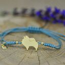 Szpic miniaturowy - Pomeranian - bransoletka z psem, srebro 925 pozłacane