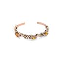 Bransoleta mankietowa z bursztynem - miedziany cuff wire wrapping