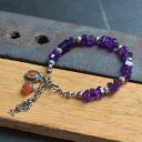 Bransoletka z ametystu z kamieniem słonecznym