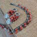 Bransoletka - karneol na łańcuszku