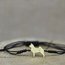 Akita amerykańska - bransoletka, srebro 925 pozłacane