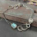 Labradoryt. Srebrna bransoletka