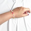 Zestaw bransletek na rękę i nogę - biała muszla i kolorowy jadeit