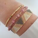 Komplet bransoletek z rodonitem - ręcznie robiony zestaw 3 sztuk