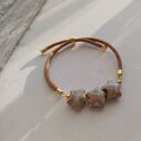 Bransoletka z ceramicznymi gwiazdkami beż, brąz