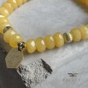 Bransoletka Honey - jadeit i mosiądz (ręcznie robiona)
