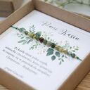 Zestaw prezentowy dla Nauczycielki - bransoletka Listek z dedykacją