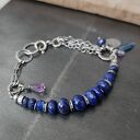 Bransoletka z lapis lazuli, ametystem i szkłem afgańskim