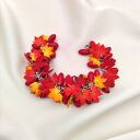 Bransoletka jesienna liście klonu i berberys handmade