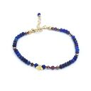 Amulet z lapis lazuli - ręcznie robiona bransoletka z pozłacanym srebrem