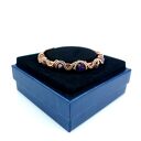 Miedziana bransoletka mankietowa z ametystem - cuff handmade