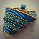 Treasure Turquoise - turkusowa bransoletka etno-boho z koralików na krosno
