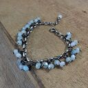 Bransoletka - zawieszki akwamarynu