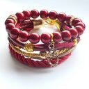 Bransoleta maroon&gold