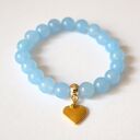 Bransoleta baby blue jade&heart