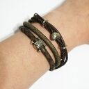 Bransoletka Czaszka, pirat - brązowa