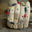 Bursztyn, koral - bransoletka