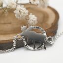 Bransoletka Łoś MINI FAUNA - srebro 925, minimalistyczna biżuteria z natury