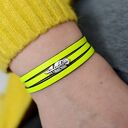 bransoletka skórzana magnetoos triple FEATHER neon lemon