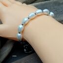 Białe perły XL - bransoletka 021