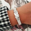 Bransoletka skórzana magnetoos uno feather white
