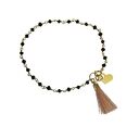 poplavsky bransoletka onyx heart tassel srebro 925