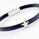 bransoletka skórzana MAGNETOOS MINIMAL navy & star