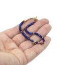 Amulet z lapis lazuli - ręcznie robiona bransoletka z pozłacanym srebrem