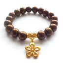 Bransoleta choco&gold flower