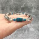 Bransoletka jesienne niebo - kwarc z turmalinem i apatyt