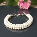 Bransoletka White Snake - biała biżuteria ślubna handmade