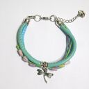 Bransoletka - Pastelowa ważka - rzemienie