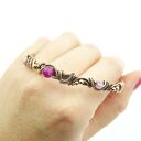 Miedziana bransoleta mankietowa z agatami