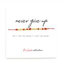 Bransoletka koralikowa For Luck - NEVER GIVE UP (złota)