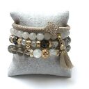 Zestaw bransoletek Taupe Vol - handmade