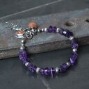 Bransoletka z ametystu z kamieniem słonecznym