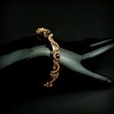 Bransoleta mankietowa z turmalinem i hematytem - miedziany cuff