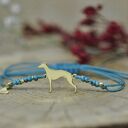 Whippet / Chart angielski - bransoletka z psem, srebro 925 pozłacane