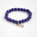 Bracelet by SIS: miś w granatowych koralach