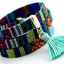 Bransoletka BOHO AZTEKEE z cyny, rzemienia i chwostem - dla Pani Joanny