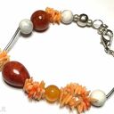 bransoletka uniwersalna, kamienie koral, muszle, wykonana w pojedynczym egzemplarzu